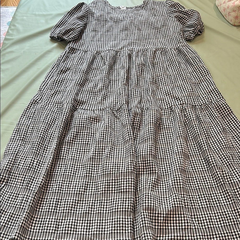 Classic Black and White Checkered Maxi Dress